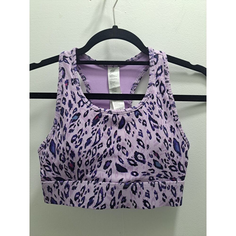 Women's Fabletics Size XS Mila Medium Impact Sports Bra With Removable Cups Purp